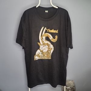 NEW Vintage Thailand Elephant Shirt - SP Super -Black,Gold,White, Bangkok,Thai